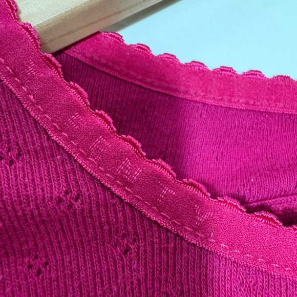 Savage X Fenty Fuchsia Cozy Lounge Set 2X Lightweight Cotton Breathable Eyelit - Picture 3 of 10